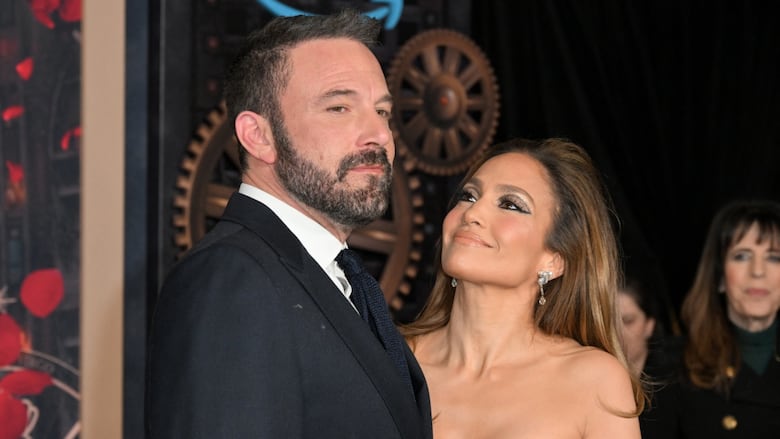 US actress Jennifer Lopez (R) and US actor Ben Affleck attend Amazon's "This is Me... Now: A Love Story" premiere at the Dolby theatre in Hollywood, California, February 13, 2024.