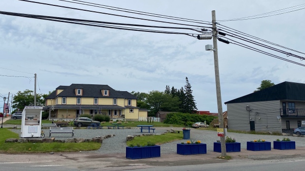 Ideas for empty lot in St. Peter's range from extra parking to ship-shaped stage; After entering into a lease agreement with Irving in 2022, officials in St\. Peter's used gravel to level the site of the company's former garage on Grenville Street\. Outdoor seating and garden boxes followed as part of Phase One of the green space development\.
