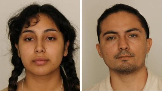 The two people charged in the Charlottetown incidents are also being investigated for similar scams in New Brunswick Two mug shots side by side, a woman on the left and a man on the right.