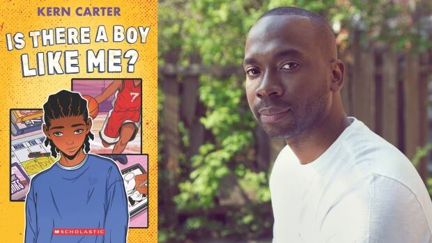 Is There a Boy Like Me? is a middle-grade book by Kern Carter. A book cover of Is There a Boy Like Me? by Kern Carter, showing a young boy surrounded by images from his life such as basketball and homework. The book's author is also pictured.