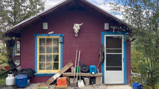 Owner of downtown Whitehorse 'purple cabin' ordered to vacate property; The "purple cabin" in downtown Whitehorse\. 