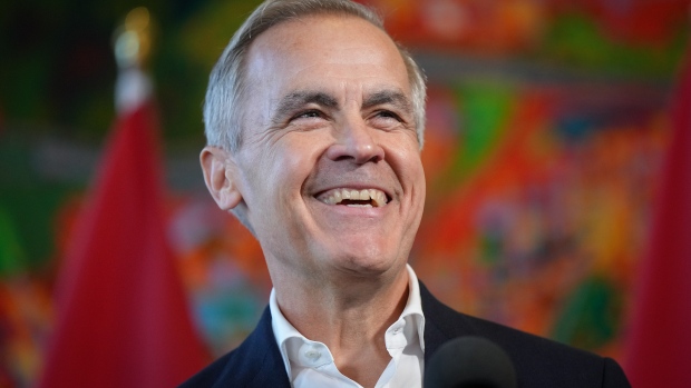 Mark Carney expected to launch Liberal leadership bid next week, backed by 30 MPs: source; Former Bank of Canada governor Mark Carney laughs while speaking to reporters at the Liberal caucus retreat in Nanaimo, B\.C\., on Tuesday, September 10, 2024\.