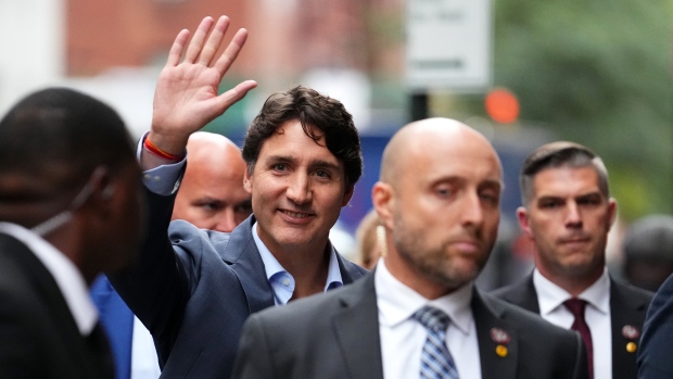 Trudeau's silence on false pet-eating immigrant claims 'flagrant': Haitian advocates; Prime Minister Justin Trudeau, flanked by entourage and security, waves as he arrives to the CBS studios for the filming of "The Late Show with Stephen Colbert," in New York, Monday, Sept\. 23, 2024\. Trudeau will be interviewed by Colbert, and the episode aired later Monday night\. THE CANADIAN PRESS/Sean Kilpatrick