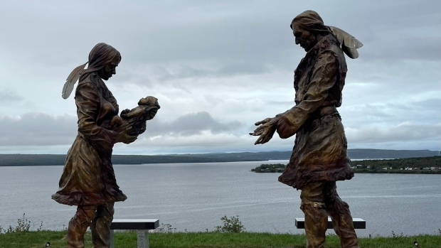 Homage to Demasduit, one of the last of the Beothuk, unveiled in Botwood; Demasduit is one of the few Beothuk whose likeness is known\. The town of Botwood revealed a bronze statue of her family's likeness on Monday\.