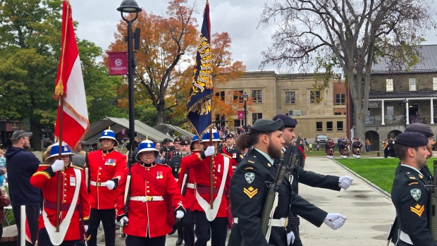 Ceremony marks new war honours for Royal New Brunswick Regiment; A ceremony to recognize new colours and battle honours for the Royal New Brunswick Regiment was held in Fredericton on Saturday\. 