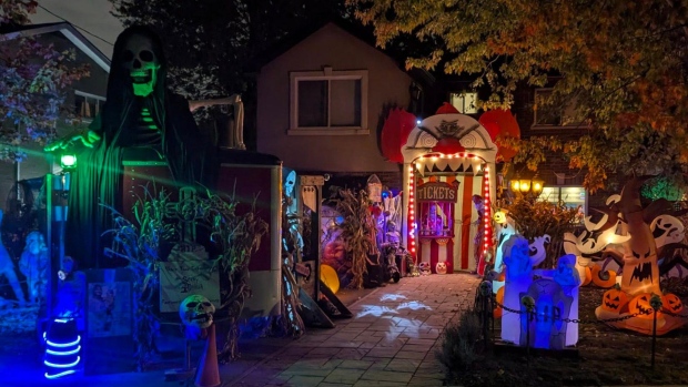 Meet the Montreal-area family behind the haunted house turning chills into charity; The exterior of a haunted house\. 