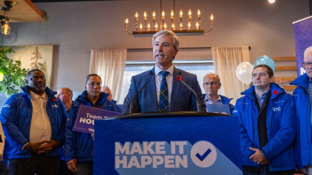 Political rivals call into question PC Leader Tim Houston's integrity; Nova Scotia Premier Tim Houston addresses party members at Village Taphouse in Bedford on Sunday October 27, 2024\. Voters in Nova Scotia will go to the polls months ahead of schedule, after Houston called a snap election on Sunday for Nov\. 26\.