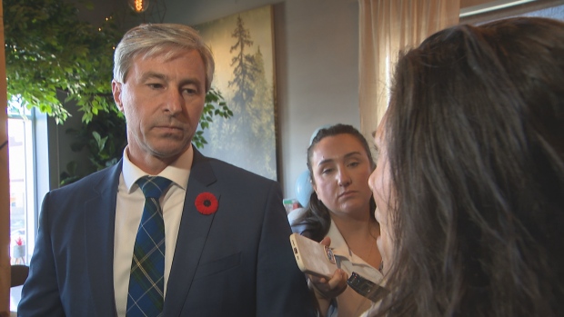 Woman in battle for out-of-province care confronts Houston at PC campaign kickoff ; Progressive Conservative leader Tim Houston was confronted by Jennifer Brady, right, at a campign kick off rally on Sunday\. 
