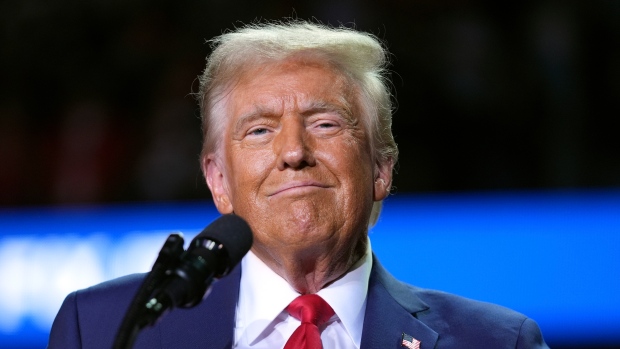 Donald Trump to become U.S. president again; Republican presidential nominee Donald Trump speaks at a campaign rally at Van Andel Arena on Nov\. 5, 2024, in Grand Rapids, Mich\.