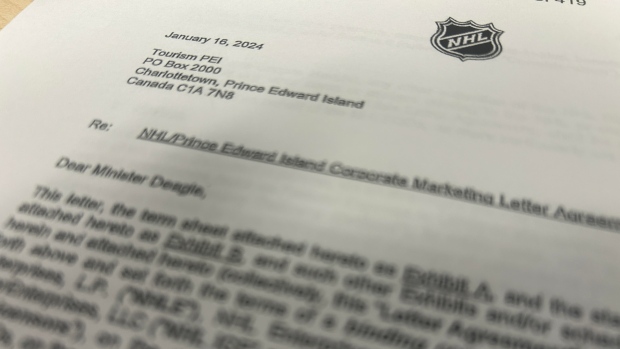 Opposition steams as province tables NHL partnership contract with costs redacted; Part of the NHL contract shown