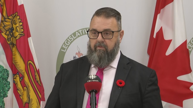 Province's record capital budget doesn't do enough to help Islanders now, says Opposition; Interim Liberal leader Hal Perry answers questions in the media room of the P\.E\.I\. Legislature on Thursday, Nov\. 7, 2024\.