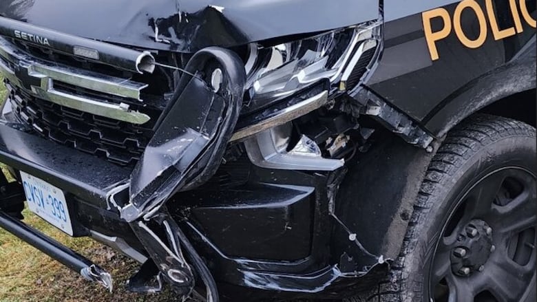 Damaged vehicle.