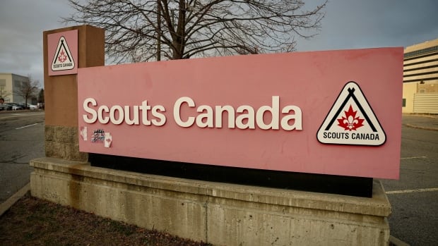 Officials with Scouts Canada say it informs employees of the nature of their work before they join the Safe Scouting team. It says it also provides mental health supports for workers. The Scouts Canada National Office sign.