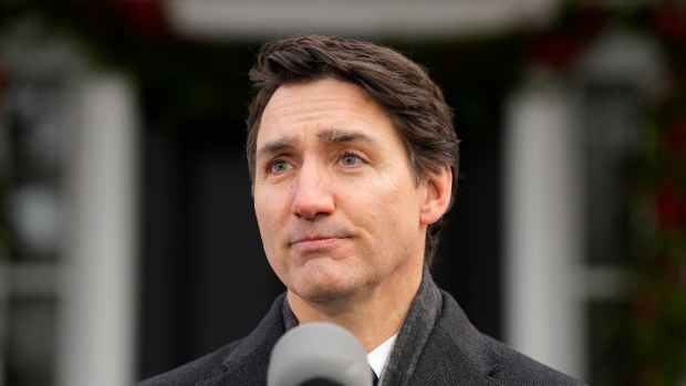 Trudeau says 'not a snowball's chance in hell' Canada joins U.S.; Prime Minister Justin Trudeau makes an announcement outside Rideau Cottage in Ottawa on Monday, Jan\.6, 2025\. 