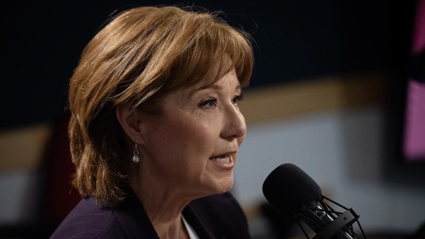 Liberal leadership hopeful Clark says she would scrap carbon tax, denies having been Conservative; Christy Clark, former Premier of B\.C\., is pictured at CBC in Vancouver on Friday, January 10th, 2025, during an interview with CBC Radio's The House\.