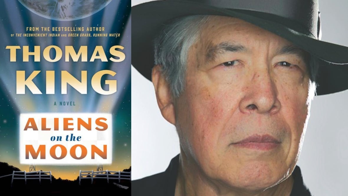 A composite image of a book cover that shows light shining upwards at a planet in the sky, with a ranch background and a headshot photo of a man wearing a fedora hat on the right. 