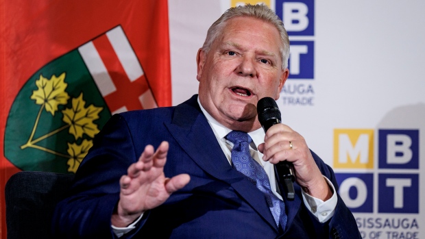Why calling an election now helps Doug Ford and his Ontario PCs; Premier Doug Ford speaks at a Mississauga Board of Trade luncheon, hosted at an area hotel, on Jan\. 16, 2025\.