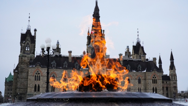 No evidence of 'traitors' in Parliament conspiring with foreign states: public inquiry; The Centennial Flame burns in front of the West Block on Parliament Hill  in Ottawa on Wednesday, Jan\. 8, 2025\.