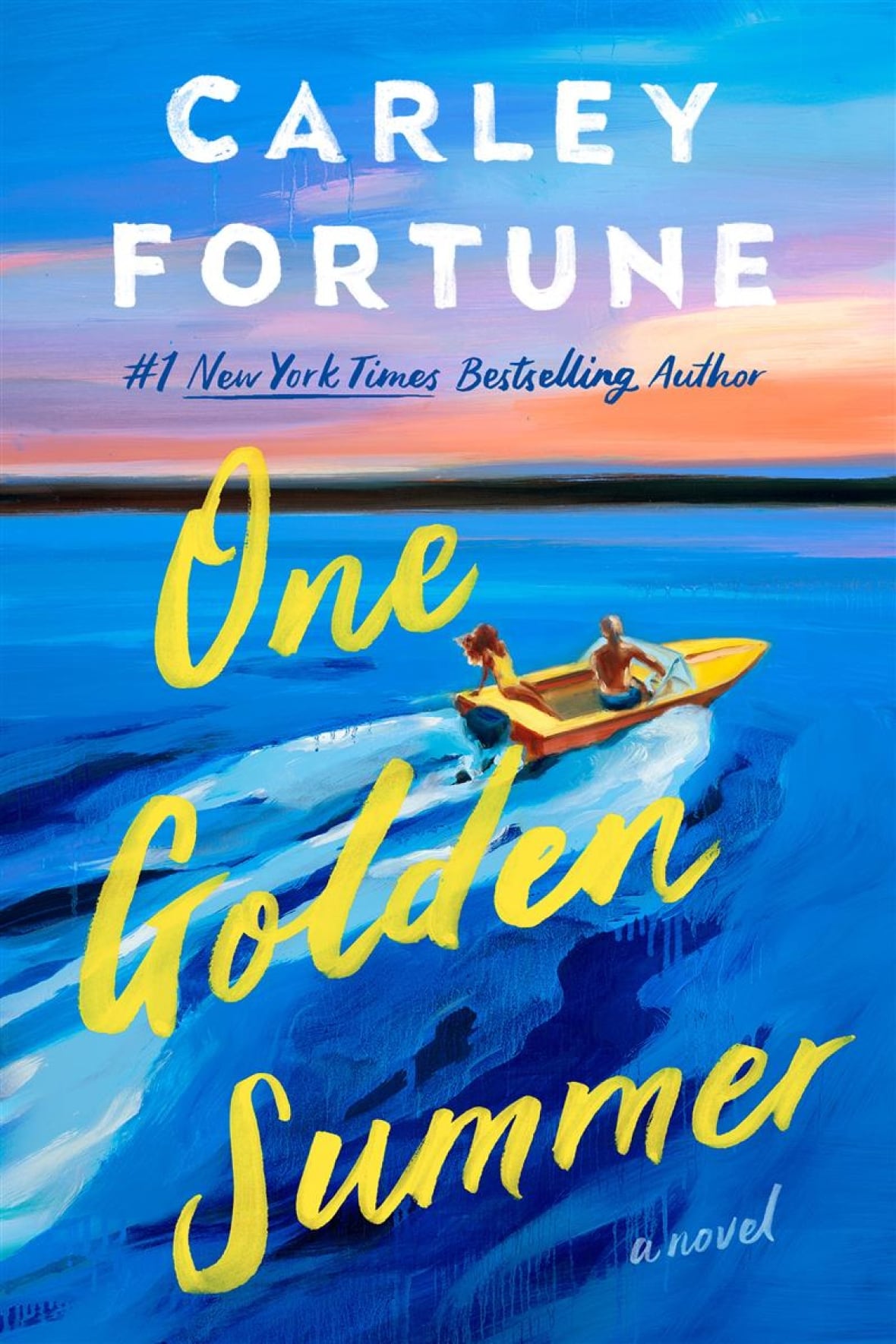 A book cover that shows a man and woman in a boat on the water.