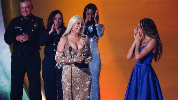 Beyoncé takes home her 1st album of the year for Cowboy Carter at the Grammys; Beyonce receives Album of the Year award for "Cowboy Carter" during the 67th Annual Grammy Awards in Los Angeles, California, U\.S\., February 2, 2025\. REUTERS/Mario Anzuoni