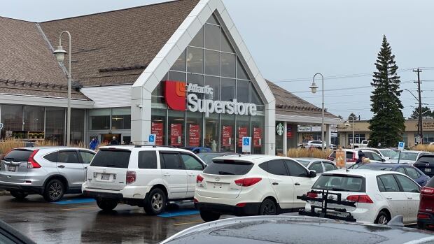 Cars parked in a parking lot of the Atlantic Superstore.