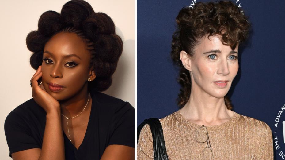 composite of two author portraits: a Black woman in a black shirt and a white woman in a tan shirt.