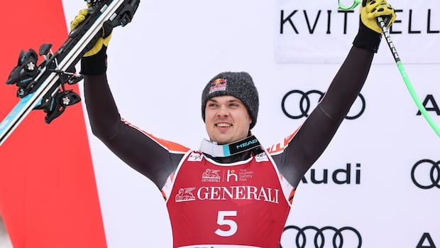 Canada's Jack Crawford wins silver in World Cup super-G at Kvitfjell in Norway