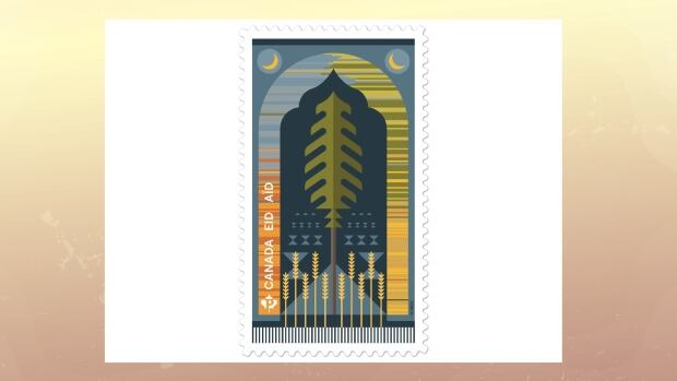 It started as a youth project in Edmonton. Almost a decade later, the Canadian Prayer Rug has inspired the latest stamp from Canada Post in honour of Eid festivities. Stamp with Indigenous, Muslim and Alberta motifs including a row of golden wheat, blue Cree triangles representing the rockies and North Saskatchewan river and crescent moons paying homage to the lunar calendar which is important in both Indigenous people and Muslims