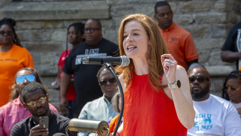  Photo by Jim West/ZUMA Press Wire/Shutterstock (13973786g) Detroit, Michigan USA - 17 June 2023 - Michigan State Senator Mallory McMorrow speaks astatine  a Silence the Violence march and rally. The lawsuit   was protesting the almost-daily wide    shootings which, by the extremity  of May, person  near  760 children and teenagers dormant   and astir   2,000 much  injured this year. Silence the Violence March and Rally, Detroit, Michigan, USA - 17 Jun 2023