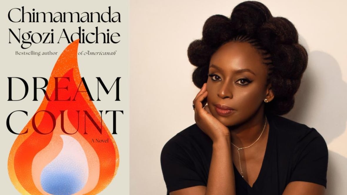 A book cover of a cartoon flame. A woman with her hair in face-framing poufs, leaning on her hand.