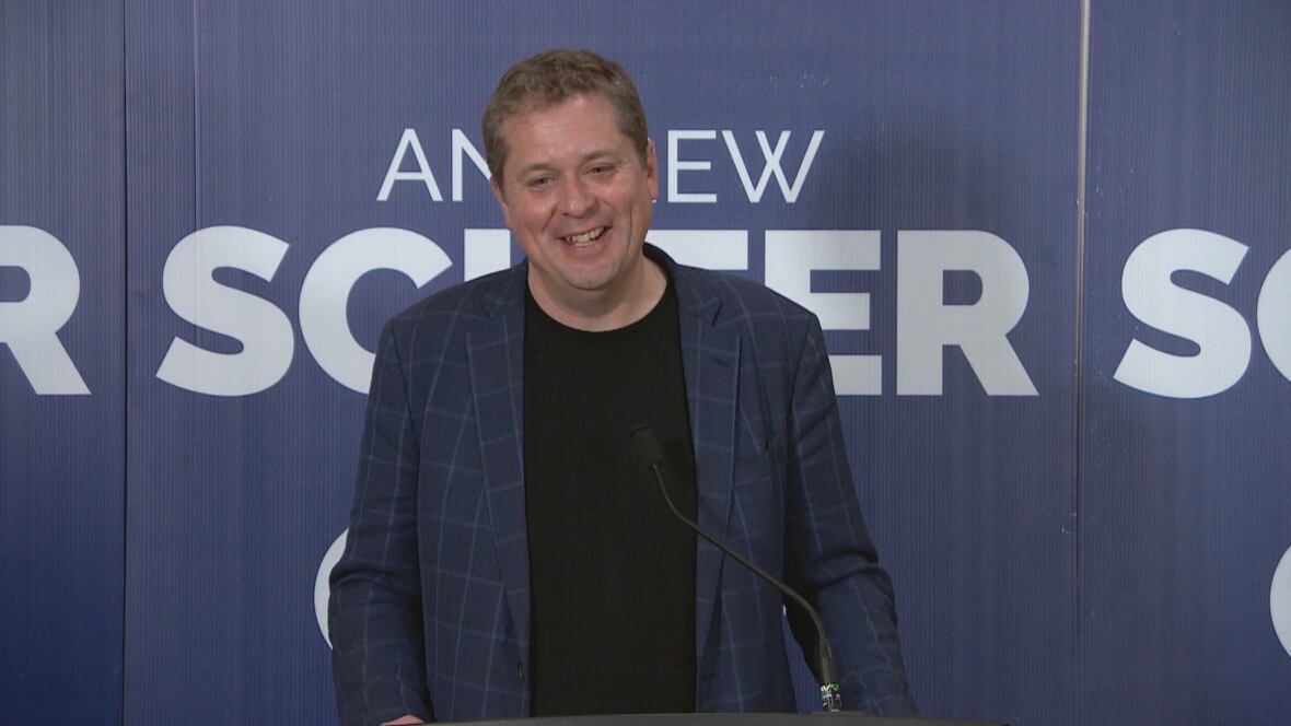 Andrew Sheer speaks to supporters connected  predetermination  night.