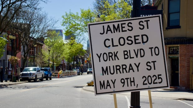 Part of James Street N., closed Friday for 1st Art Crawl of the year