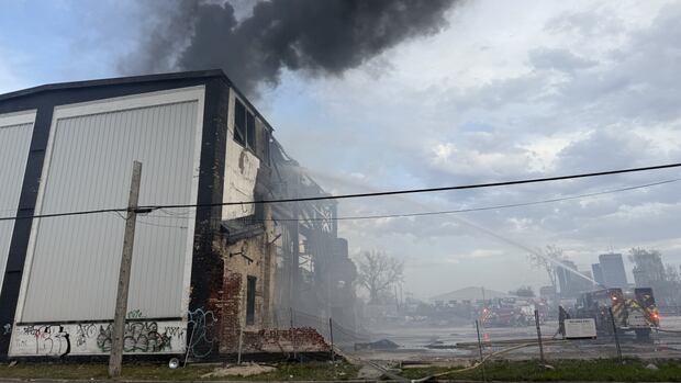 Former Vulcan Iron Works site catches fire again