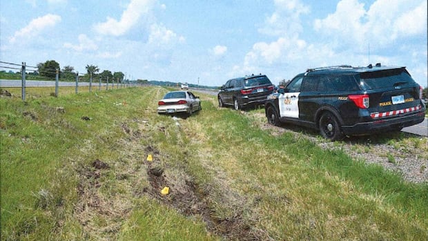 OPP officer accused of manslaughter says he tripped, fell into suspect car