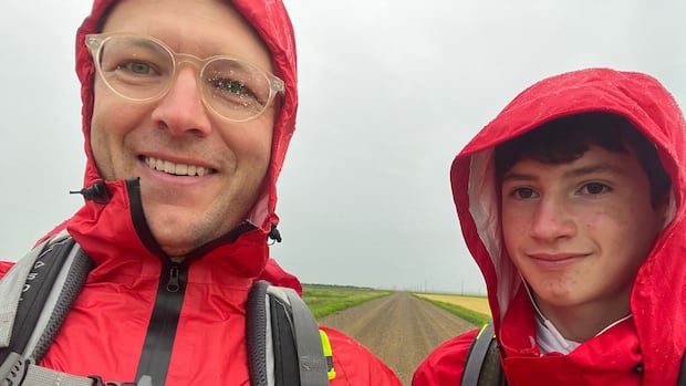 This Sask. father-son duo built a stronger bond walking on grid roads for 3 days