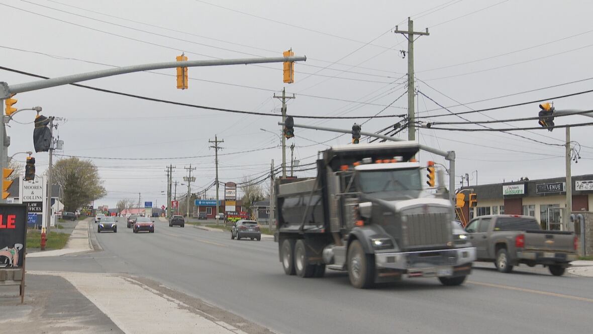 A view of a busy intersection in Bay Roberts