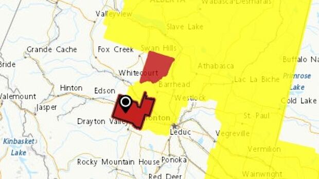 Severe thunderstorm warnings issued for areas near Edmonton