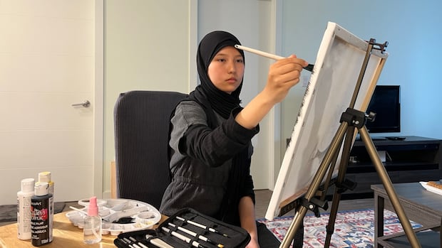 Teen whose family fled the Taliban is using art to advocate for women and girls in Afghanistan