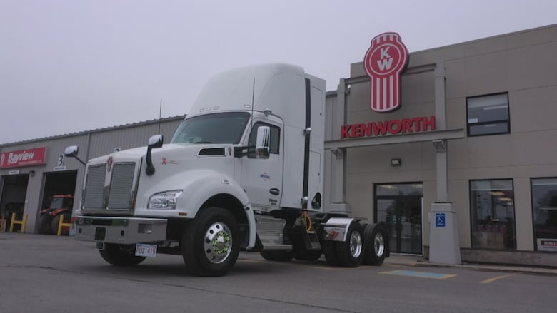 White transport truck.