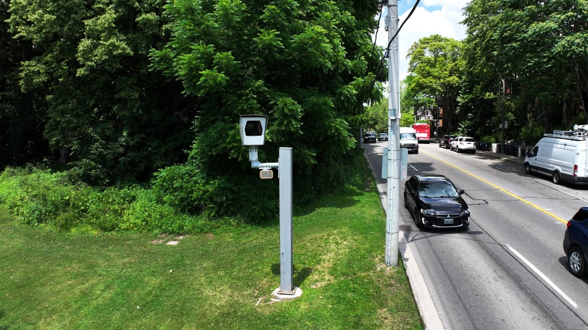 A new speed camera is shown on the side of Parkside Drive. 