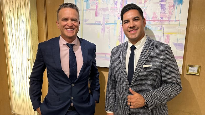 Peter Guthrie (left) and Scott Sinclair (right) are two independent MLAs in Alberta who are working to rebuild the provincial Progressive Conservative party after both left the UCP caucus earlier this year.