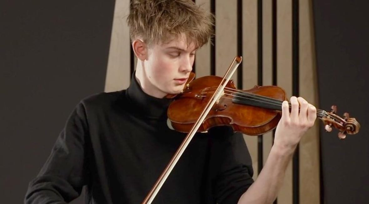 Austin Webster-Perks plays his violin.