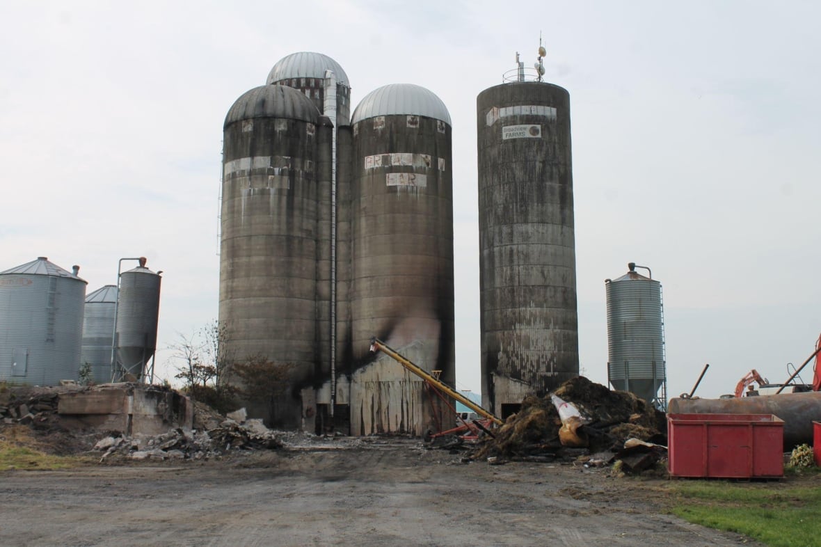 Four burned silos