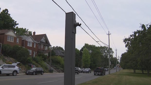 Parkside Drive speed camera cut down for 6th time in 8 months, despite new security camera | CBC News