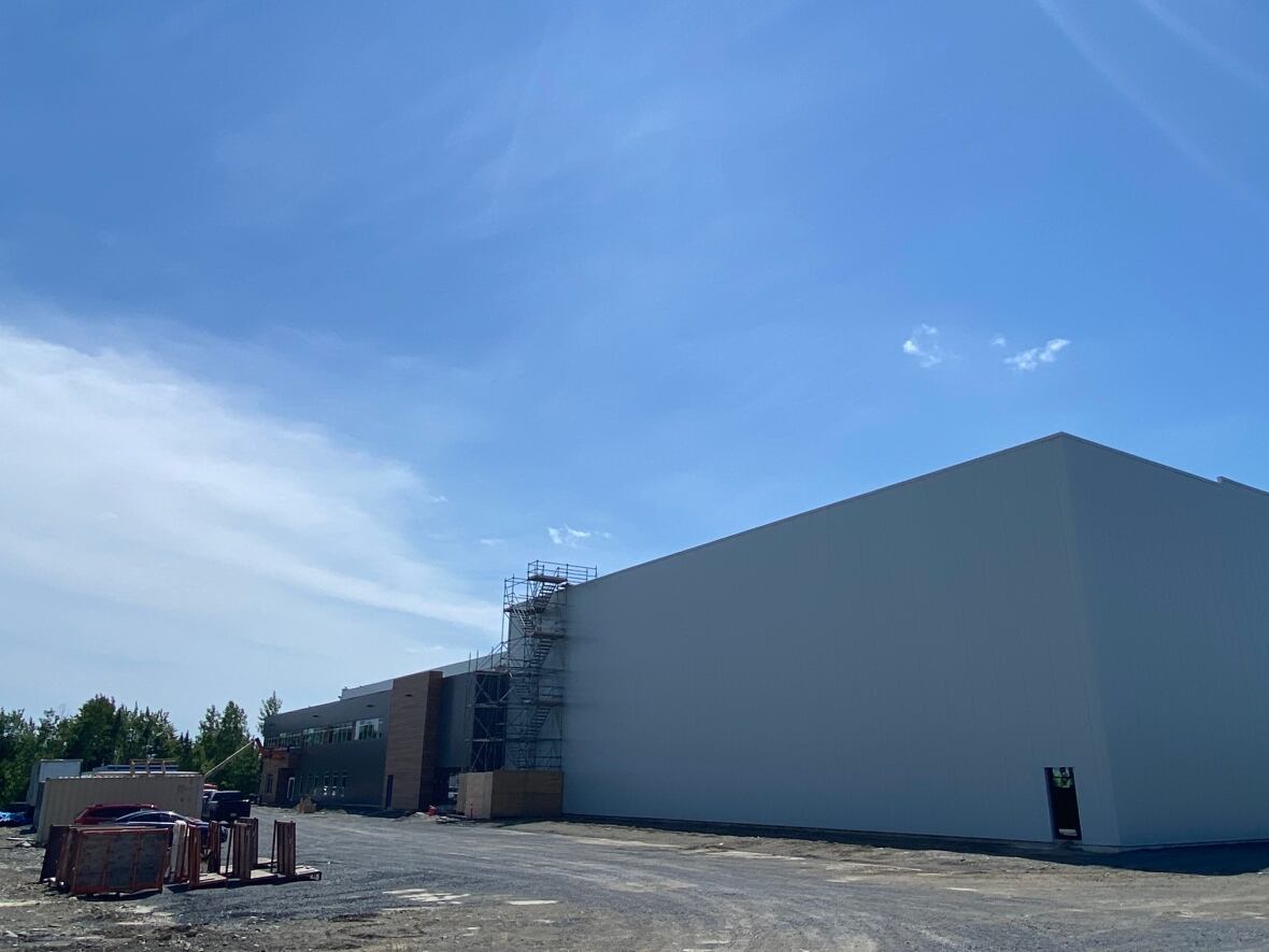 A large building under construction.