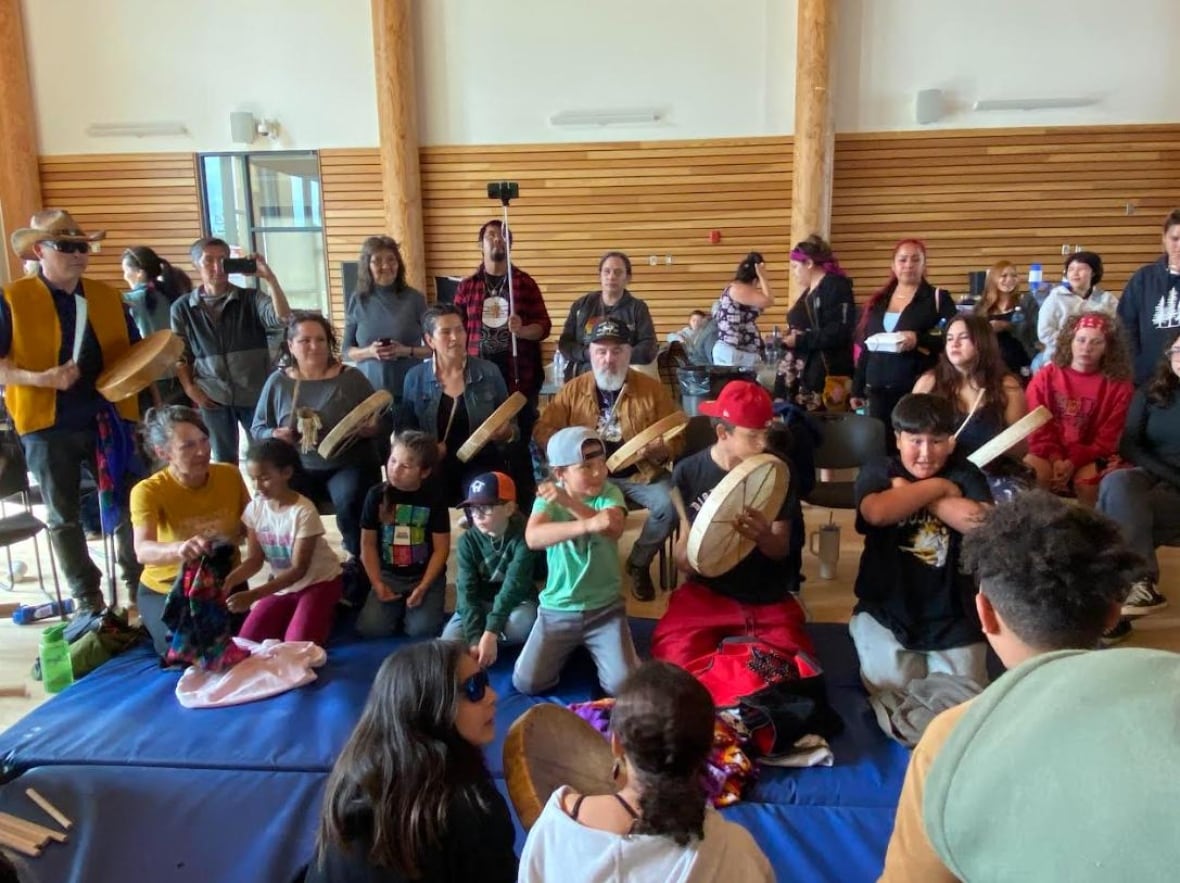 Young players take part in handgames.