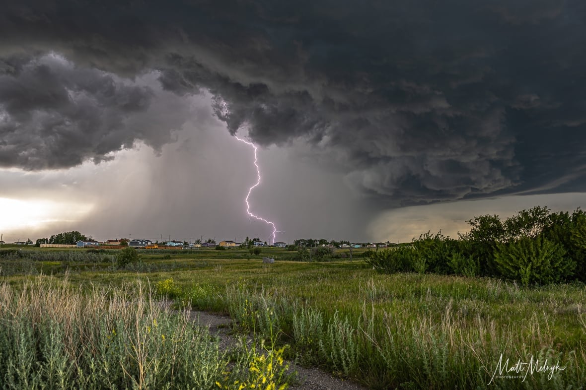 Matt Melnyk has been chasing storms for more than 15 years now. This shot was taken last year near Gleichen, Alta., of a fast moving storm with lots of clouds to ground lightning.