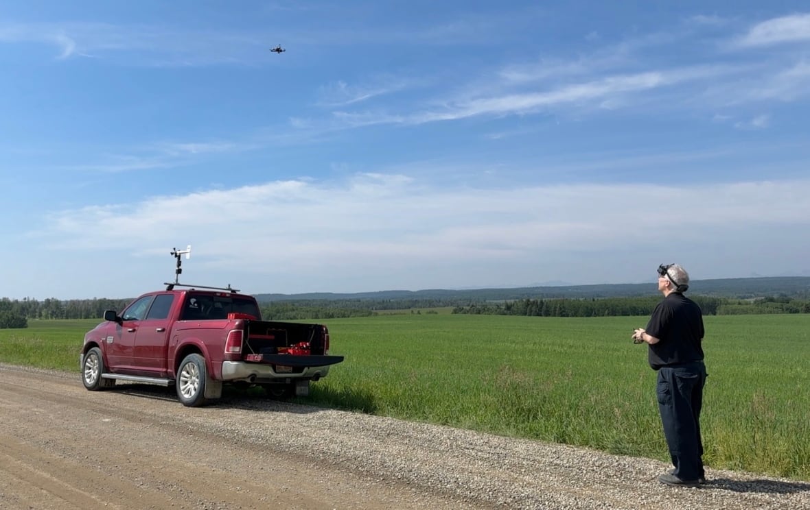 Mark Simpson is a drone operator who draws data from storms.