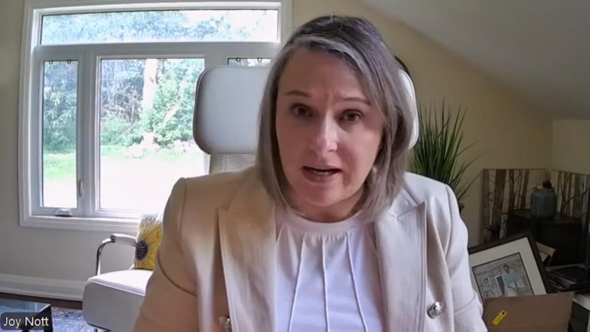 Joy Nott interviewed via webcam