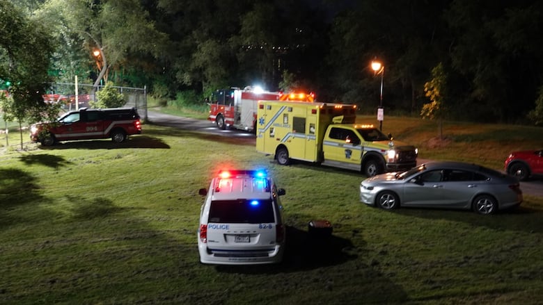 Police car, ambulance near Verdun beach